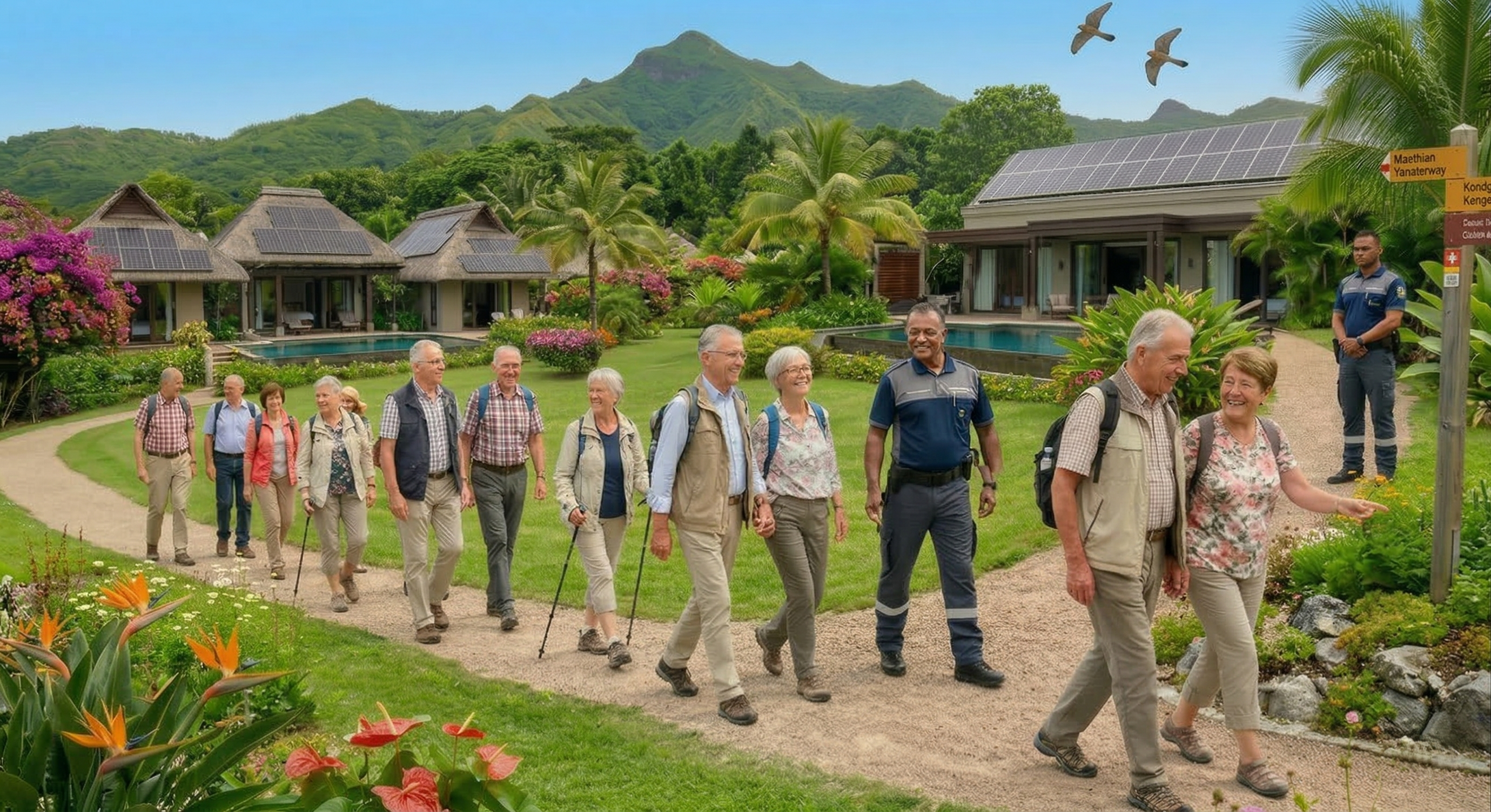 Promenade entre r&eacute;sidents