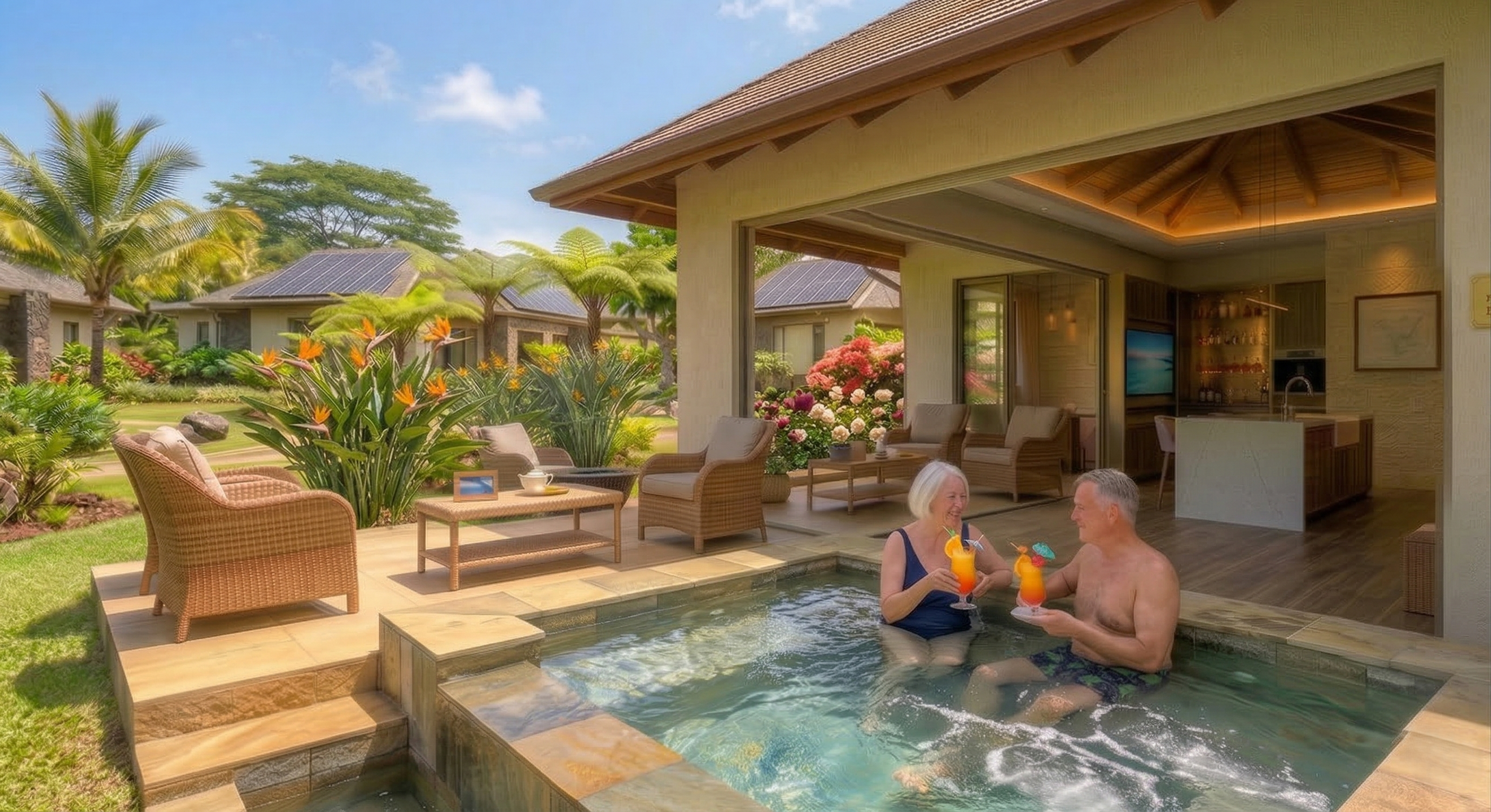 Bungalow avec terrasse et piscine priv&eacute;e